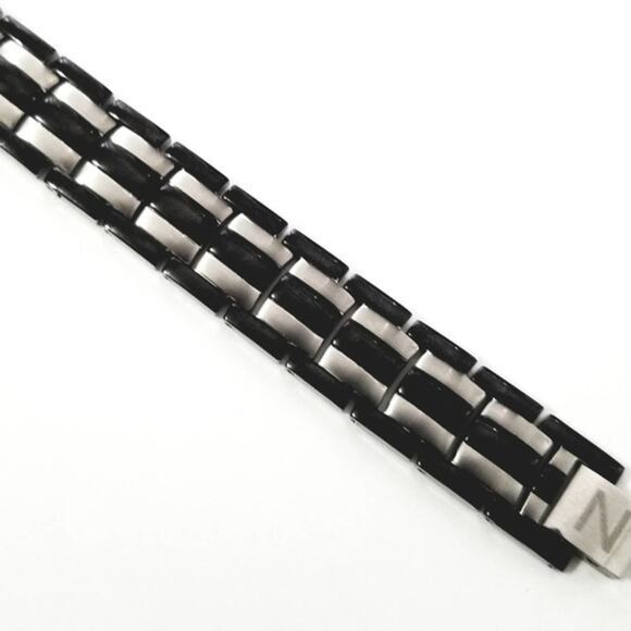 New Black stainless steel magnetic bracelet 8.5 inches - Picture 6 of 8